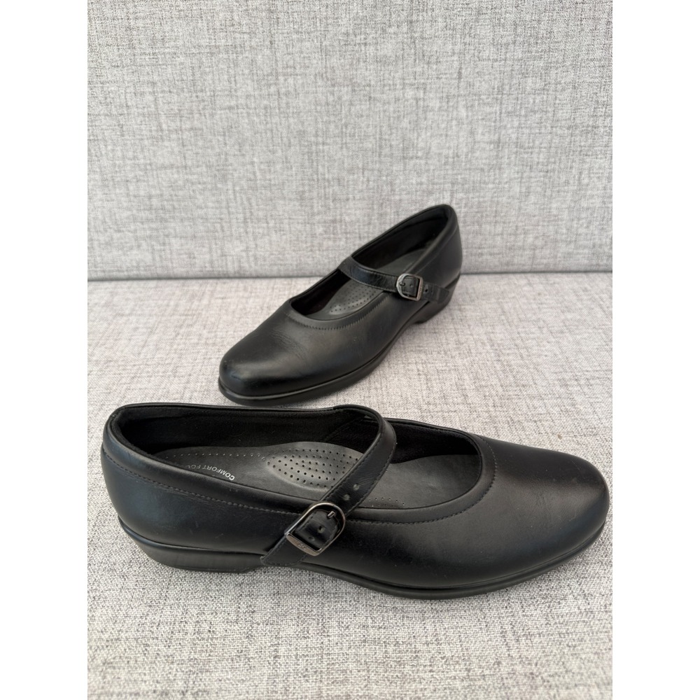 SAS Tripad Comfort Mary Jane Black Leather Buckle Shoes Womens 9.5 S Slim USA